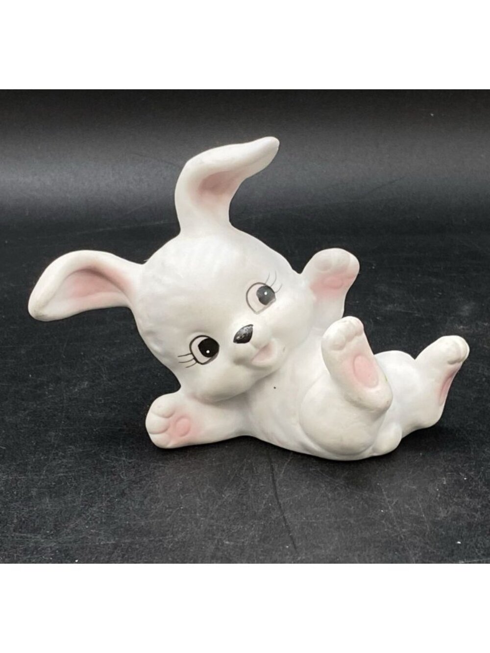 Homco White Bunny Rabbit Easter Figurine Playful Bunny 1458